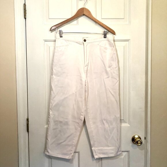 Ivory Bill Blass cropped stretch jeans-style pants - Picture 1 of 4